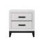 White 2 Nightstand - Mirage Design, Centre Glide, Black Hardware, Rubber Wood Created Design Wood, Finish