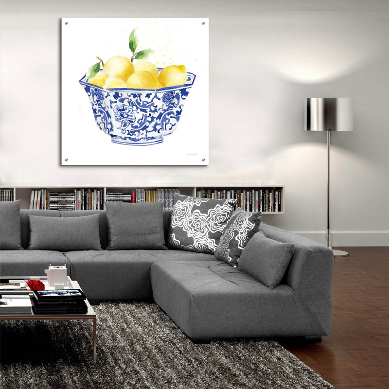 Art mural en verre rouge «Red Elegance Fruit 2» par Mercedes Lopez, H 36 po x l 36 po x P 0,2 po