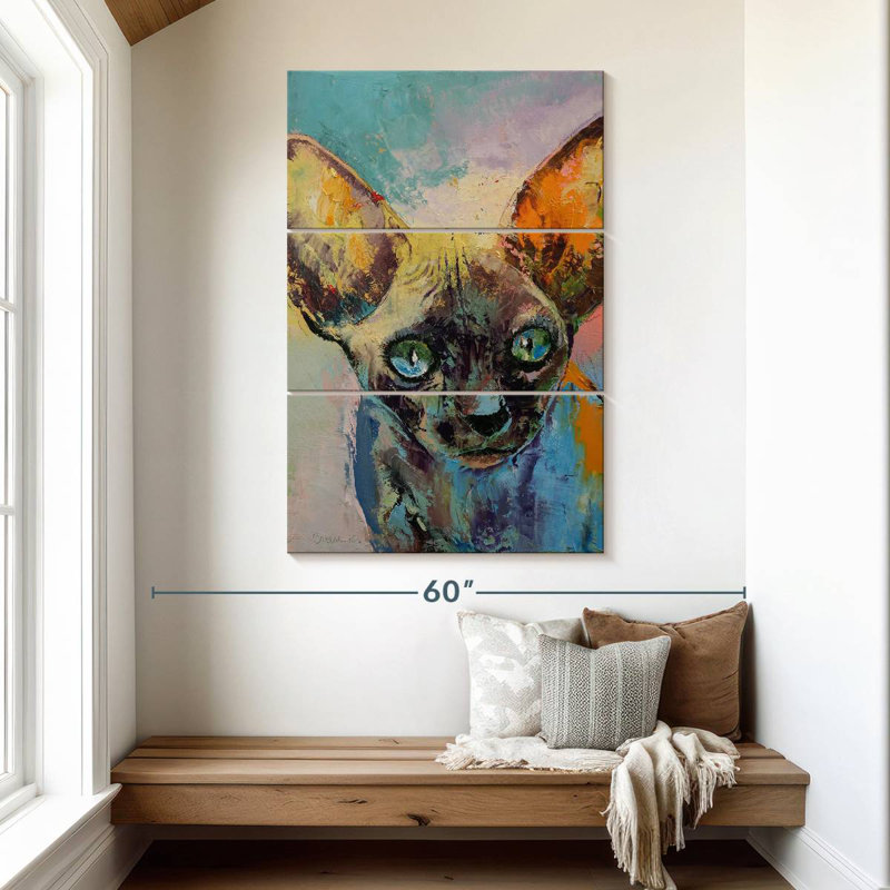 Portrait de chat Brampt Sphynx, H 50 po x l 32 po