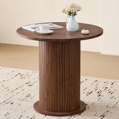 Round Dining Table For 2, Modern Small Pedestal Kitchen Table, Space Saving, For Apartment Dining Living Room 31.5”