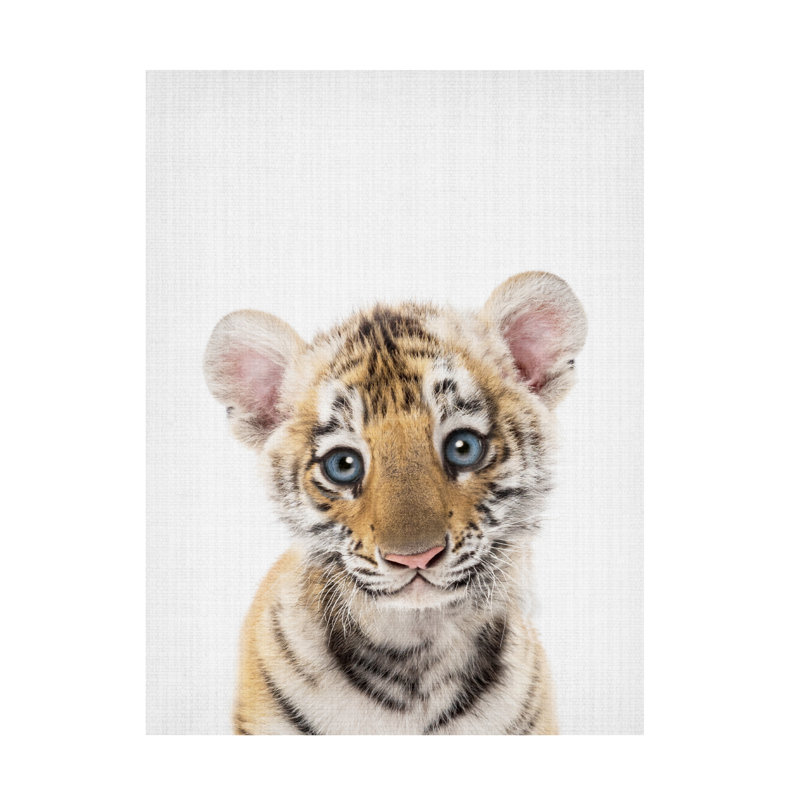 «Peekaboo Baby Tiger» par Lola Peacock, H 19 po x l 14 po x P 2 po