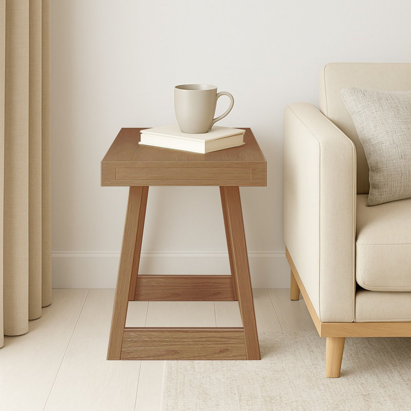 Coleman Rectangular Side Table, 25in, Pecan