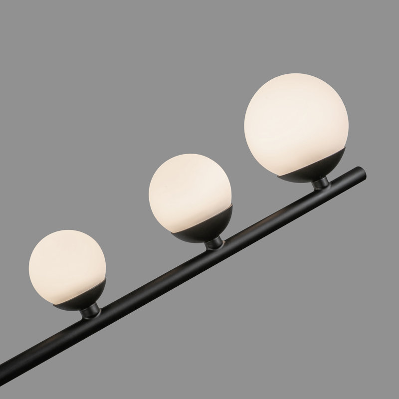 Cypress 5 Arm Opal Glass LED Chandelier, Black