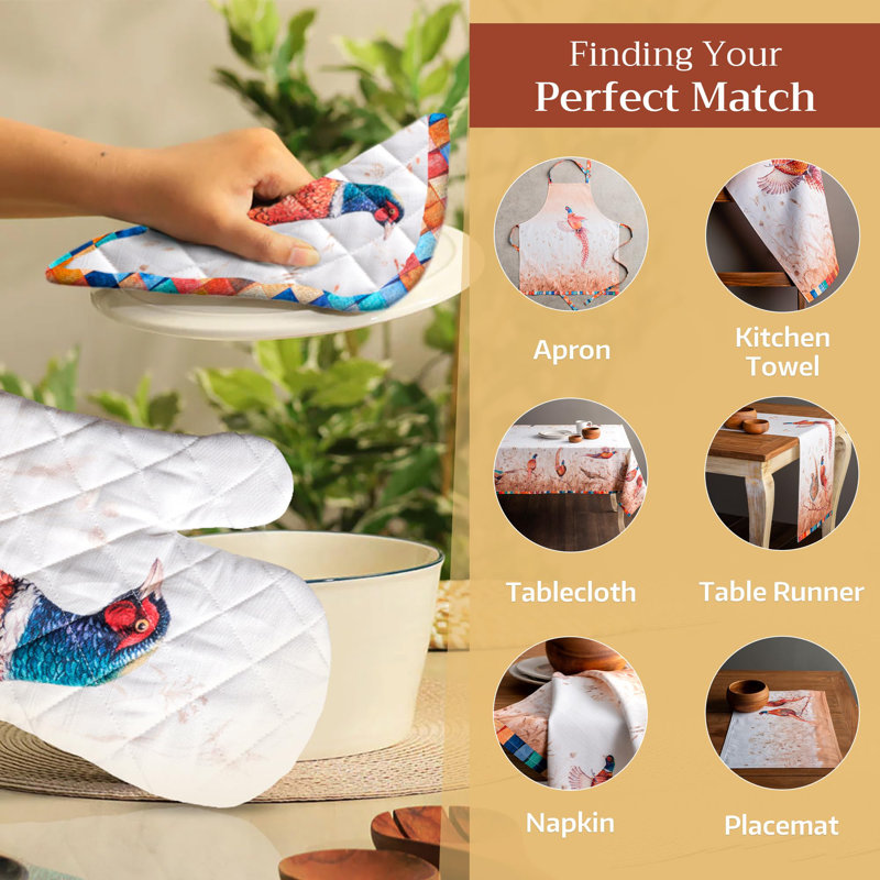 Gants de cuisine 100% coton 7 po x 13 po Maison de Hermine