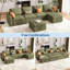 Canapé-lit modulaire en L avec lit escamotable et rangement, canapé en chenille de 5 à 7 places pour le salon-1738782227