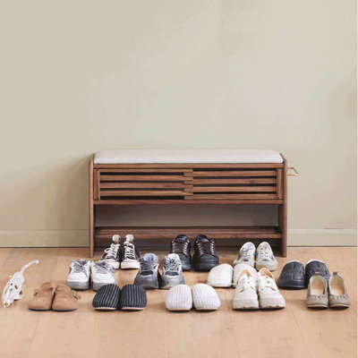 Japanese style simple shoe storage bench
