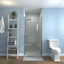 Porte de douche en verre pivotante sans cadre de 36-38 po x H 72 po avec verre certifié-129687862-87099481