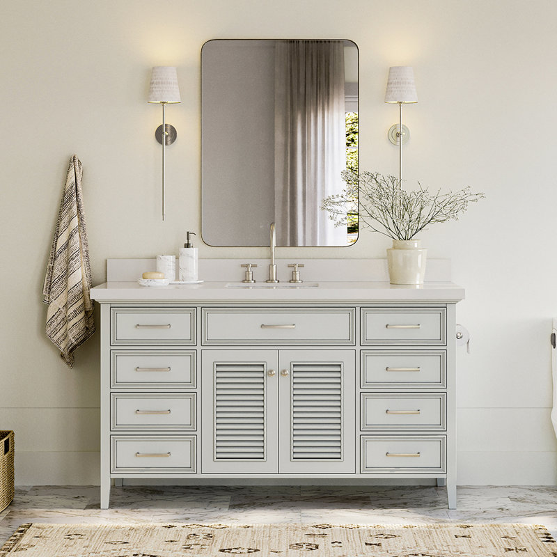 Ensemble de meuble-lavabo simple 61 po Bodhin, gris