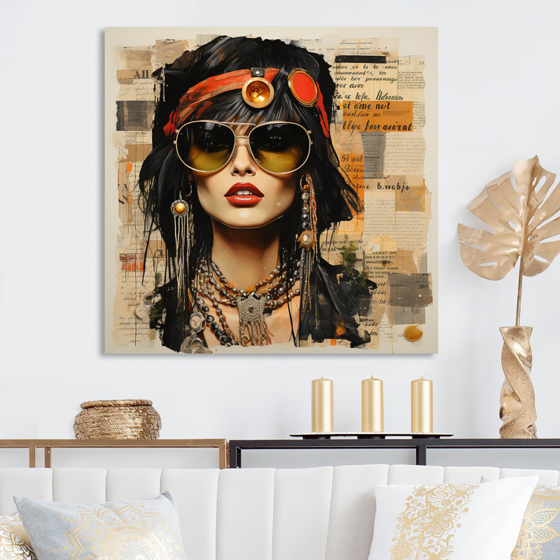 «Chic Couture Accessories Vintage Portrait II», art mural en métal, H 36 po x l 36 po