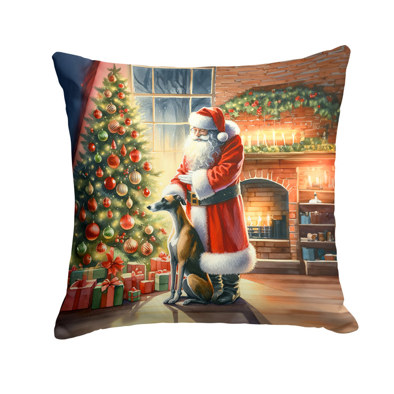 Coussin Greyhound and Santa Claus, H 18 po x l 18 po