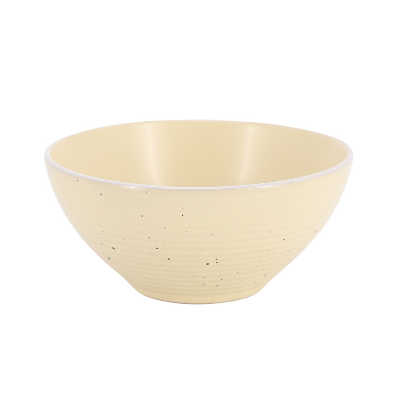 Emilia Cream and Yellow Ceramic Stoneware Dinnerware Set