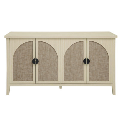 Rangement à 4 portes pour la chambre à coucher et les espaces de vie - d'ingénierie, surface lisse, poignées en métal à prise souple, stratifié réglable à 3 positions, support en pin antidérapant, mécanisme de basculement