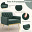 Chaise d'appoint rembourrée de style Mid-Century, canapé en velours de loisirs moderne avec repose-pieds réglables-540561812