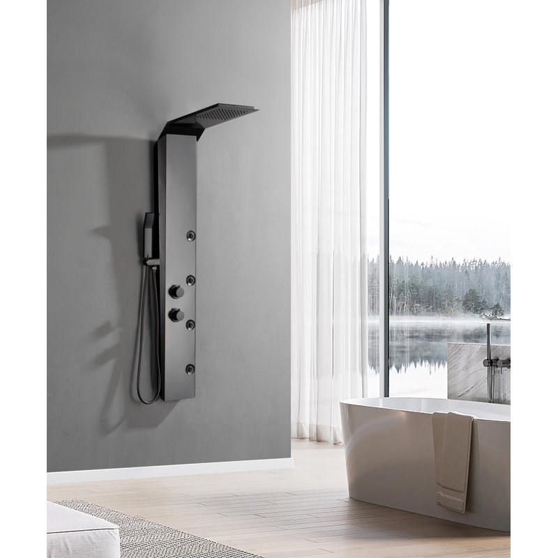 54.33'' Shower Panel with Fixed Shower Head, Matte Black