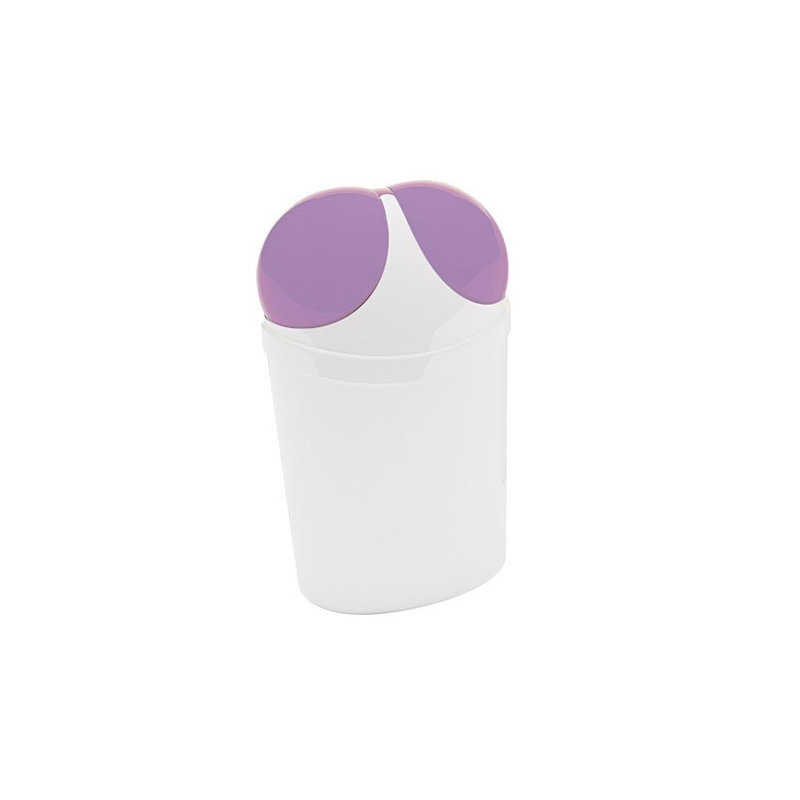 Poubelle en plastique Cestini, Blanc / lilas