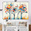 5 saisons orange et bleu arbre reflets II - ensemble abstrait d'art mural Mid-Century-107188955-107188953
