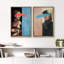 «Lady with an hermine», ensemble de 2 reproductions d'art sur toile encadrées-109881557-109881558