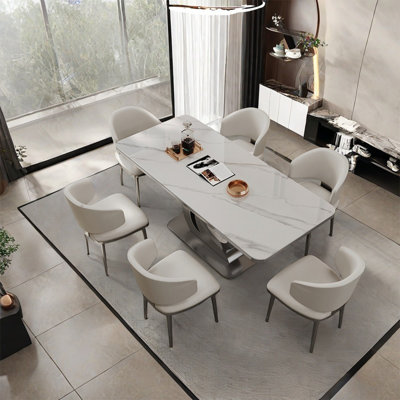 Modern simple stainless steel dining table sets