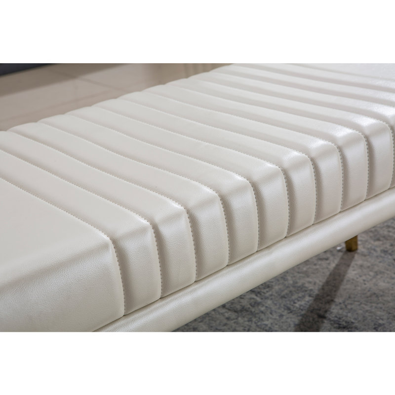 Banc de rangement Choupette, Blanc / or