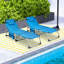 Chaise longue à 5 positions avec trou pour le visage et repose-pieds réglable Costway Blue