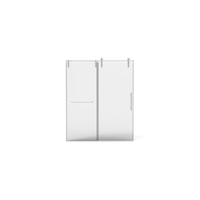 56"-60"W X 70"H Shower Door Enclosure, 8Mm Tempered Glass, Brushed Nickel Finish, Towel Bar, Double Side Easy Clean Coat And Buffer Incomparable Sliding Door, 56"-60" Adjustable Width, 70" Height,