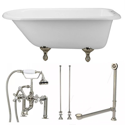 Baignoire de trempage autoportante en fonte 67 "x 30" avec robinet