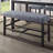 1Pc Counter Height Bench Wood Upholstered Padded Seat