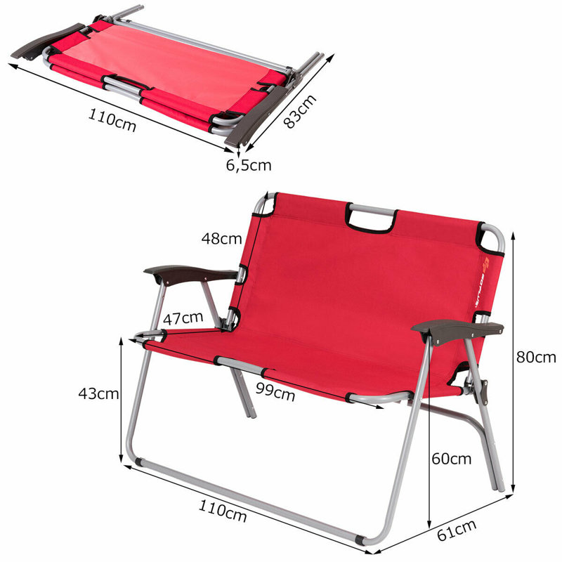 Jessenia Fabric Folding Chair, Red