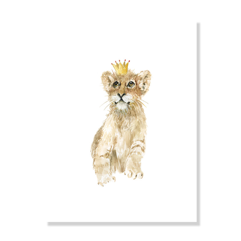 «Savanah Club Rolled Savannah Lion Cub», impression sur papier, H 16 po x l 12 po x P 1 po