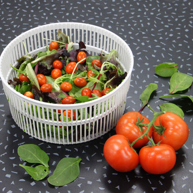 Essoreuse à légumes et laveuse de fruits Letusto (7,4 quartz) - Système de drainage à pompe à une main facile et sécheuse pour la laitue - Parfait pour laver les légumes-feuilles