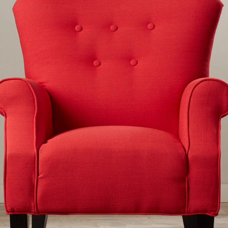 Euart 76.2Cm Wide Tufted Polyester Armchair, Lipstick Red Polyester