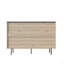 Commode de chambre cannelée à 6 tiroirs, design minimaliste moderne à deux tons