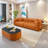 Cream Style Modern Simple Small Sofa 96.46'' Upholstered Sofa-100849228