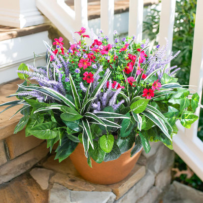 20PCS Artificial Plants For Outdoor Decor Realistic Faux Greenery & Flowers Fake Plastic Leaves With Stems UV Resistant Outside Bushes For Garden Patio And Porch