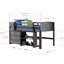 Lit plateforme mezzanine simple en bois massif avec bibliothèque Hagen par Sunside Sails-769323264