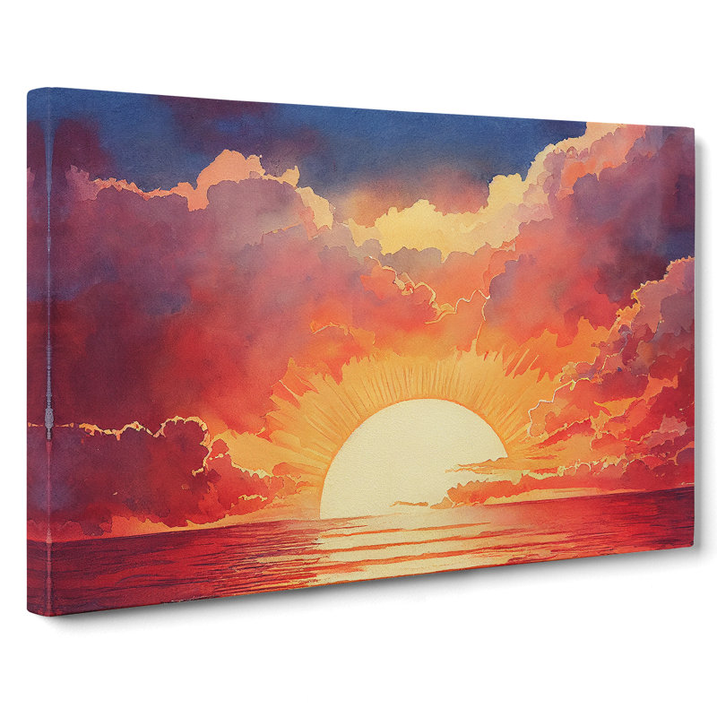 Welcoming Sunset Seascape - Wrapped Canvas, 50cm H x 76cm W x 3cm D
