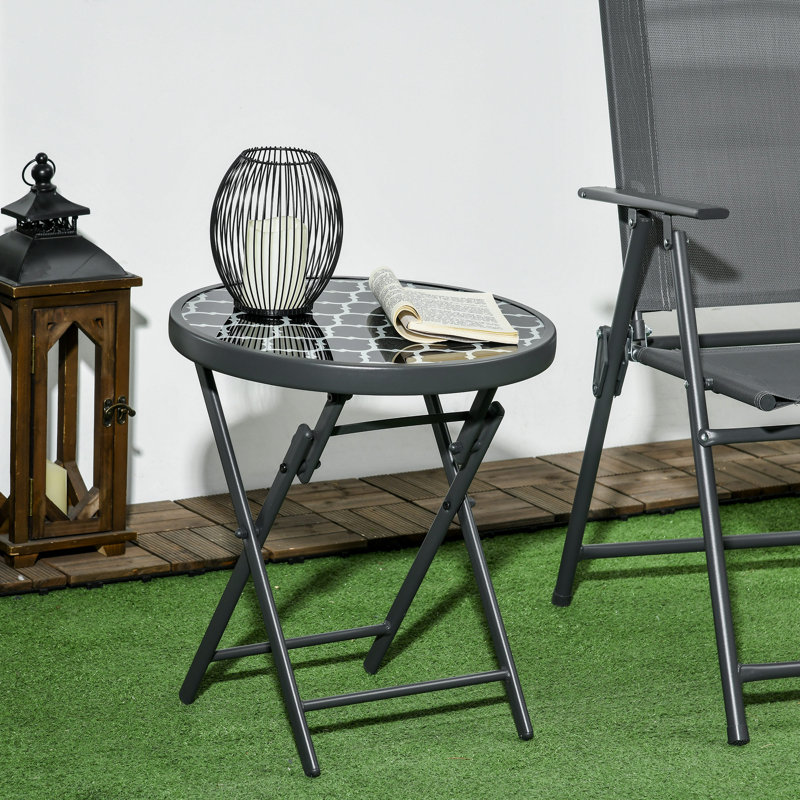 Ameet Round Metal Folding Outdoor Folding Table , 45cm cm W 45cm cm D