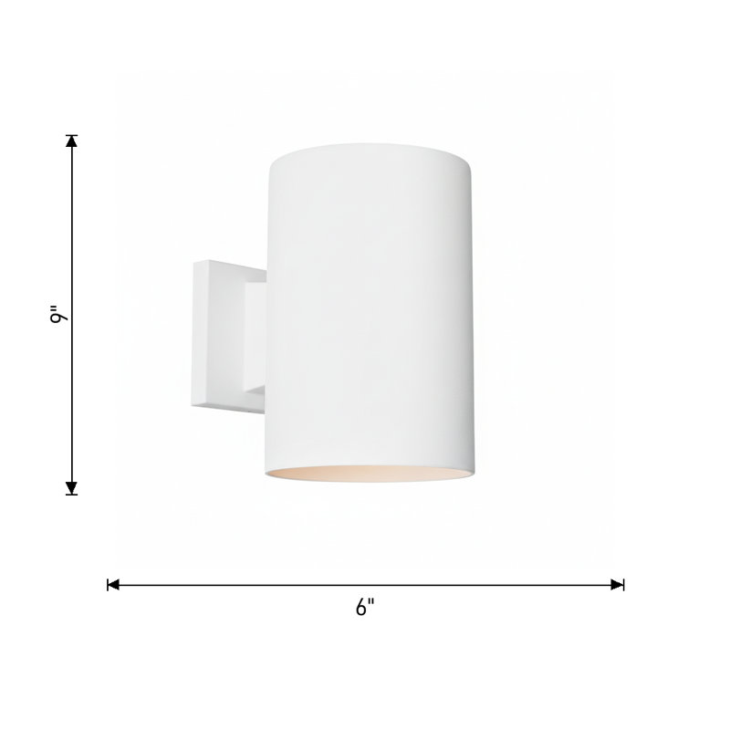 Outdoor Cylinders One Light Wall Lantern, 9" H x 6" W x 8.75" D