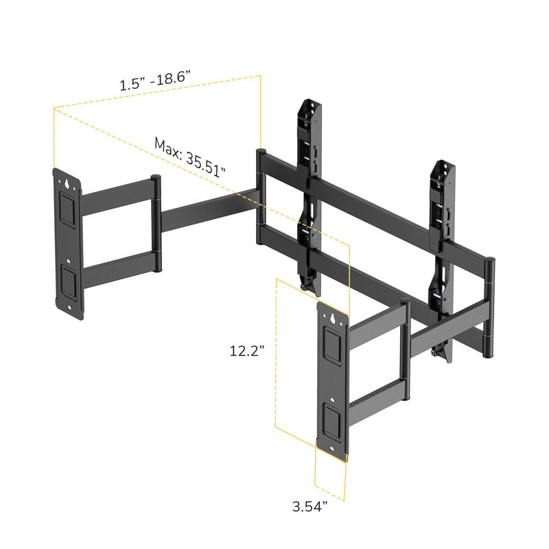 Full Motion TV Wall Mount with Split Wall Plate