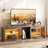 Brahma 63" TV Stand, Gaming Media console for PS5, LED Entertainment Centre with Glass Shelves-958558203