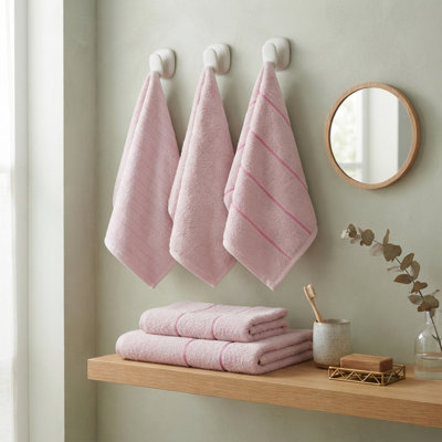 Ensemble de 6 torchons de cuisine et de toilette en coton rayé