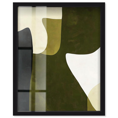 Olive Interplay III Living Room Art Shadowbox Print by Art Remedy