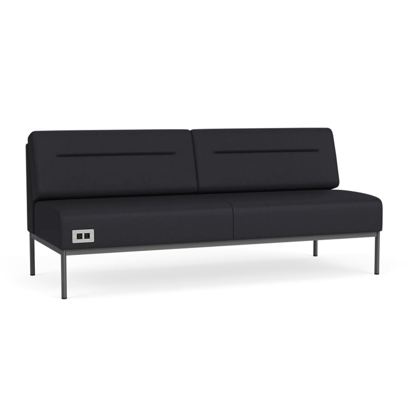 Canapé Darsey, Avec alimentation, Noir Patriot Plus, Gris anthracite