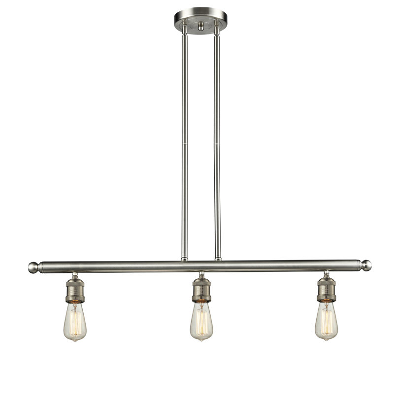 Plourde 3 - Light Kitchen Island Pendant, Brushed Satin Nickel