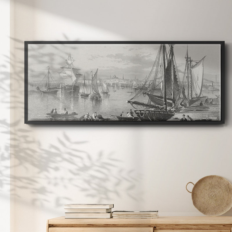 City of Boston - toile encadrée, H 8 po x l 20 po