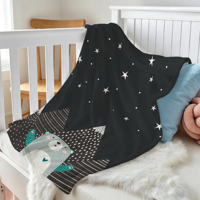 Jeté en molleton transparent ultra doux, l'ours mignon ressemble à un seul côté