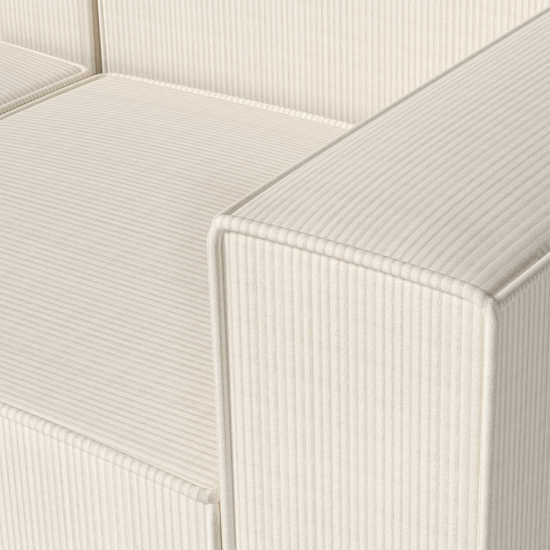 Hershberger-Right Side Sofa-Beige-2/5, Beige Corduroy