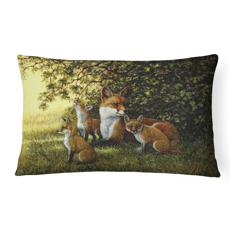  Coussin décoratif intérieur / extérieur Foxes Resitng Under the Tree