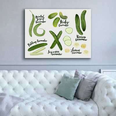 Art mural épique «Cucumbers» par Elizabeth Caldwell, 54 po x 40 po