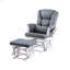 Luxueux fauteuil coulissant rembourré avec repose-pieds en microfibre gris foncé-1083202731-1083202724